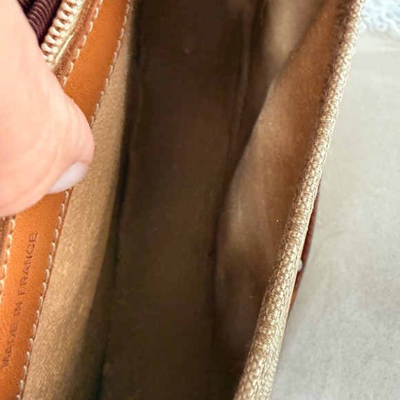 Celine Brown & Beige macadam Leather Trim Crossbody Bag - Picture 6 of 15